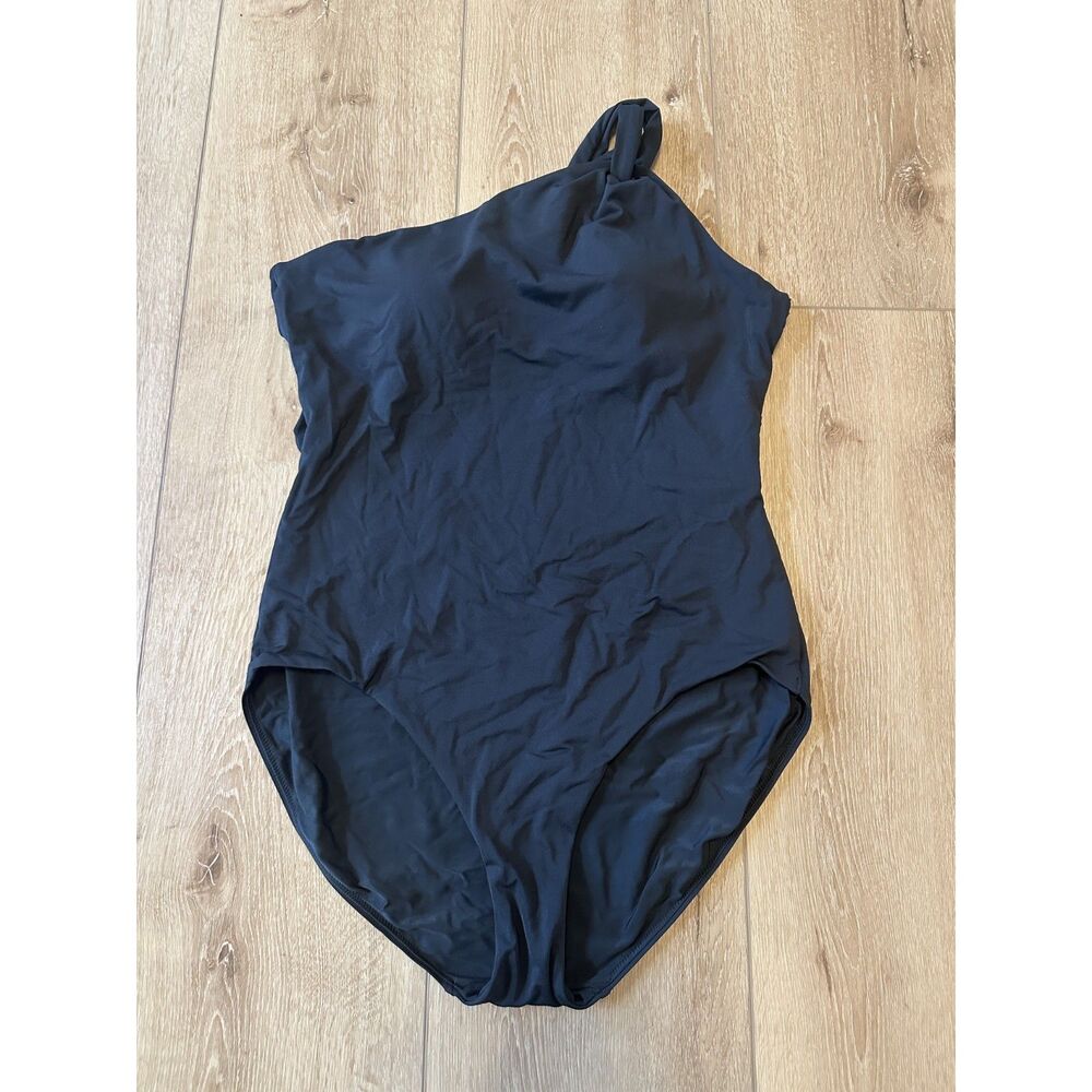 Calia One Shoulder One Piece Swimsuit Black Size 14 NWOT!